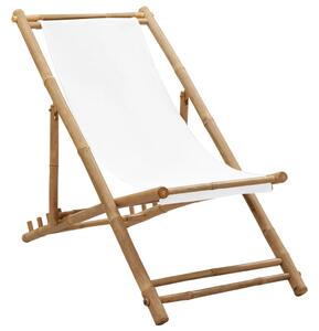 VidaXL Vrtna stolica bambus i platno