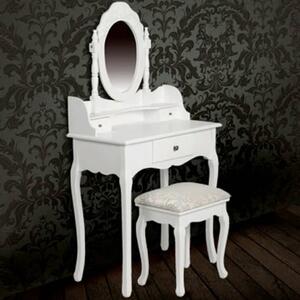 VidaXL Toaletni stolić s ogledalom i stolcem bijeli