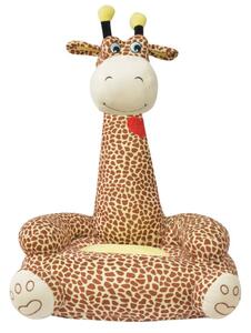 VidaXL Plišana dječja fotelja u obliku žirafe smeđa