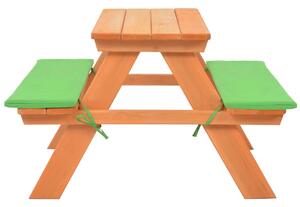 VidaXL Dječji stol za piknik s klupama od masivne jelovine 89x79x50 cm