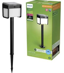 PHILIPS solarna LED svjetiljka EZRA privjesni kvadratna 30K crna IR 8720169362123