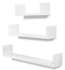 VidaXL Set od 3 bijele police za knjige u obliku slova U