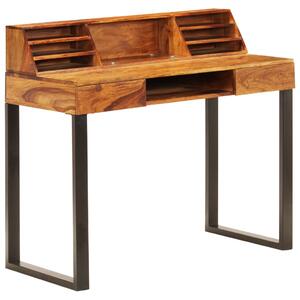 VidaXL Radni stol od masivnog drva šišama i čelika 110 x 50 x 94 cm