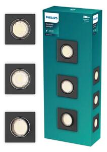PHILIPS LED downlight PERIDOT ugradbeni KIT kvadratna 7W crna #8721103037039 8721103037039