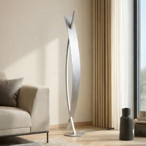 Lucande LED podna lampa Marija, srebrna, prigušiva, 140 cm, prigušiva, Metalik, Dnevni boravak/blagovaonica, Metal