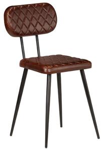 VidaXL Blagovaonske stolice od prave kože 4 kom smeđe