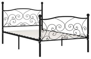 VidaXL Okvir za krevet s podnicama crni metalni 100 x 200 cm