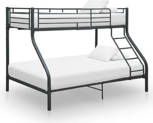 Okvir za krevet na kat crni metalni 140 x 200 / 90 x 200 cm