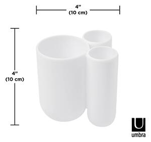 Bijela plastična čaša za četkice za zube Touch - Umbra