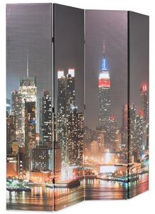 VidaXL Sklopiva sobna pregrada sa slikom New Yorka noću 160 x 170 cm