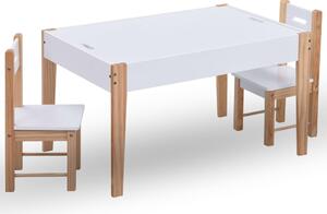 VidaXL 3-dijelni dječji set stolica i stola za crtanje crno-bijeli