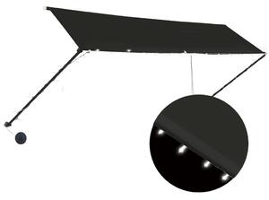 VidaXL Tenda na uvlačenje s LED svjetlima 400 x 150 cm antracit