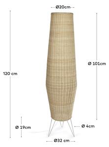 Stojeća svjetiljka od ratana u prirodnoj boji sa sjenilom od ratana (visina 120 cm) Kamaria – Kave Home