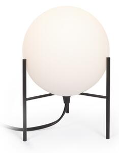 Bijelo-crna stolna lampa sa staklenim sjenilom (visina 22 cm) Seina - Kave Home