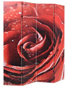 VidaXL Sklopiva sobna pregrada sa slikom crvene ruže 160 x 170 cm
