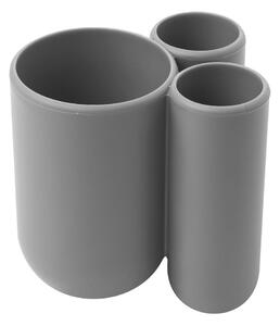 Siva plastična čašica za četkice za zube Touch - Umbra