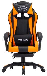 VidaXL Igraća stolica od umjetne kože s osloncem narančasto-crna