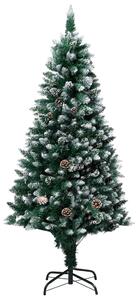 VidaXL Umjetno osvijetljeno božićno drvce s kuglicama i šiškama 240 cm