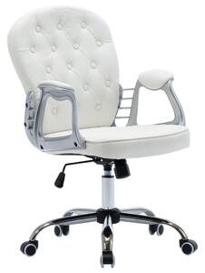 VidaXL Okretna uredska stolica od umjetne kože bijela