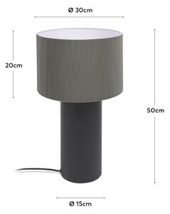 Crno-siva stolna lampa s metalnim sjenilom (visina 50 cm) Domicina - Kave Home
