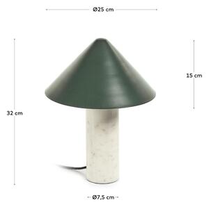 Zelena stolna lampa s metalnim sjenilom (visina 32 cm) Valentine - Kave Home