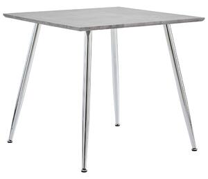 VidaXL Blagovaonski stol boja betona i srebrna 80,5 x 80,5 x 73 cm MDF
