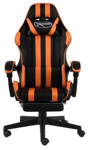 VidaXL Igraća stolica s osloncem za noge crno-narančasta umjetna koža