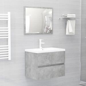 VidaXL 2-dijelni set kupaonskog namještaja od iverice siva boja betona