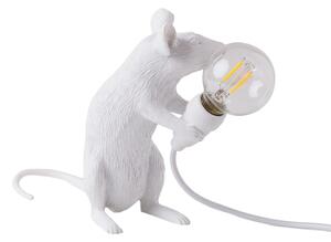 Stolne Lampa SELETTI, Mouse Lamp Valentine, Bijela, Dnevna soba, Plastika, Dizajn