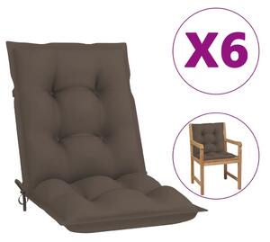 VidaXL Jastuci za vrtne stolice 6 kom smeđe-sivi 100 x 50 x 7 cm