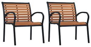 VidaXL Vrtne stolice 2 kom od čelika i WPC-a crno-smeđe