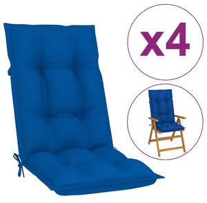 VidaXL Jastuci za vrtne stolice 4 kom kraljevski plavi 120 x 50 x 7 cm