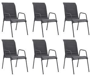 VidaXL Složive vrtne stolice 6 kom od čelika i tekstilena antracit