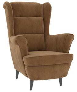 VidaXL Fotelja od baršuna smeđa