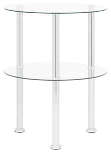 VidaXL 322787 2-Tier Side Table Transparent 38 cm Tempered Glass