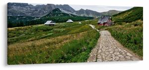 Slika - Planinski krajolik s kućama (120x50 cm)