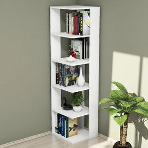 Homemania police za knjige Corner 41,8 x 41,8 x 160,8 cm bijele