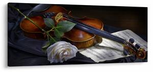 Slika - Ruže i violina (120x50 cm)