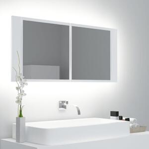 VidaXL LED kupaonski ormarić s ogledalom bijeli 100x12x45 cm akrilni