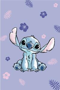 Ljubičasta deka za bebe od mikroflanela 100x150 cm Lilo and Stitch – Jerry Fabrics