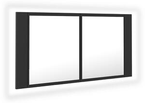 VidaXL LED kupaonski ormarić s ogledalom sivi 90x12x45 cm akrilni
