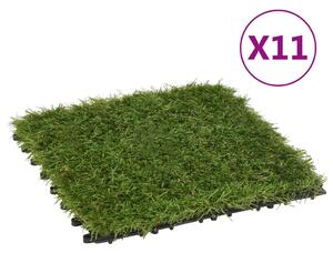 VidaXL Pločice umjetne trave 11 kom 30 x 30 cm zelene