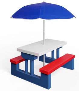 Spielwerk Dječji set za sjedenje sa suncobranom JASMIN, 67x78,5x42,5 cm, plava/bijela/crvena