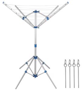 Monzana Aluminijski stalak za sušenje rublja FALCO, 103×168 cm, srebrna