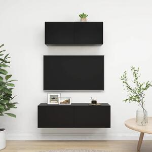 VidaXL 2-dijelni set TV ormarića od iverice crni