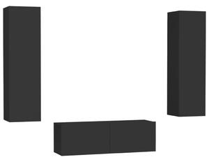 VidaXL 3-dijelni set TV ormarića od iverice crni