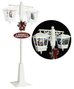 VidaXL Ulična svjetiljka s Djedom Mrazom bijelo-crvena 81x40x188cm PVC