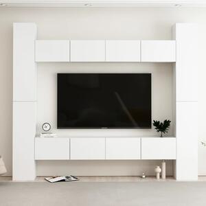 VidaXL 8-dijelni set TV ormarića bijeli od iverice