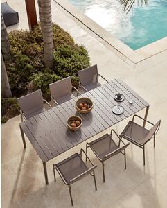 Smeđi aluminijski vrtni stol Kave Home Zaltana, 180 x 100 cm
