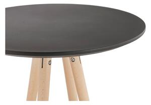 Crni bar stol s prirodnim nogama DEBOO, visina 110 cm